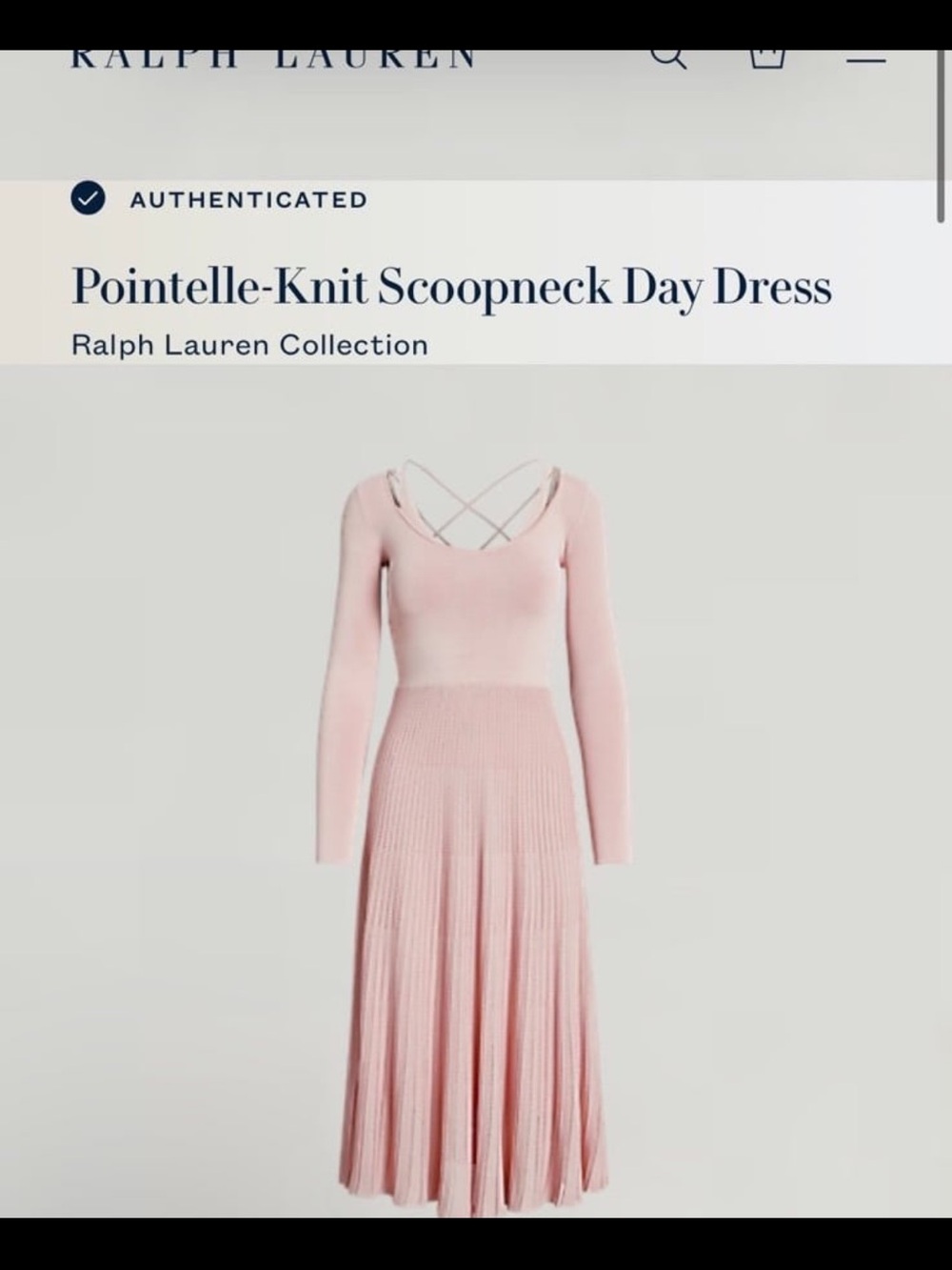 Ralph Lauren Pink Pointelle-Knit Scoopneck Day Dress